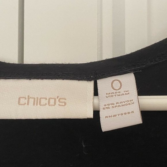 Chico's Black Dress Tank Summer Sundress Size 0  Small - Picture 3 of 5